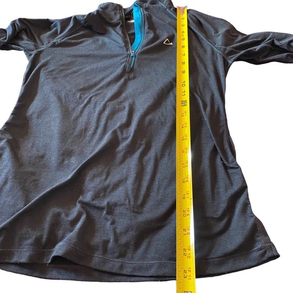 Merino Blend by Paradox 1/4 Zip Activewear Base Layer Top Black/Teal Women’s S - Picture 8 of 10